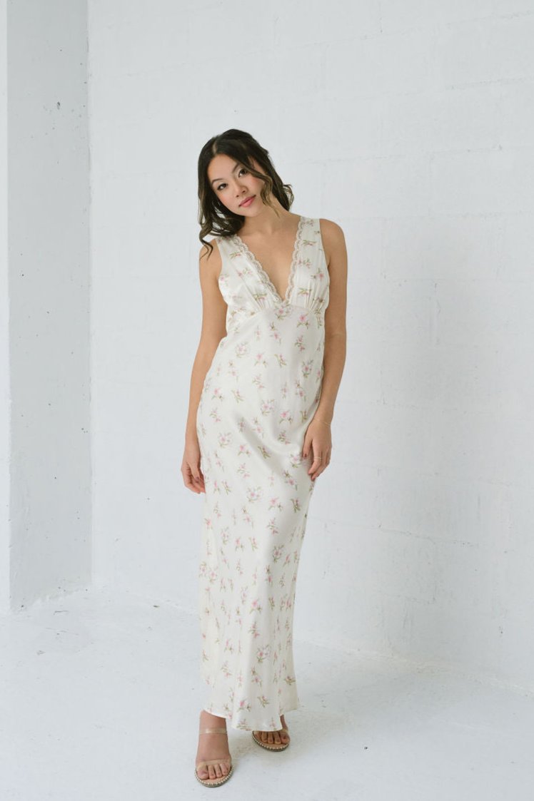 East Meets West Floral Dress Close Up Front